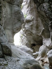 Fototapeta na wymiar Canyoning in a canyon in the Verdon Gorges, France