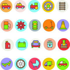 
Transport Flat Icons Collection
