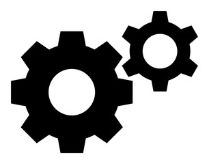Gears vector illustration. A flat illustration design used for Gears icon, on a white background.