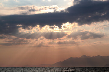 sunset over the mediterranean sea