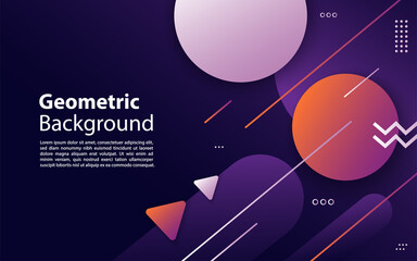 Geometric colorful background vector design. Abstract banner with geometric gradient circle.