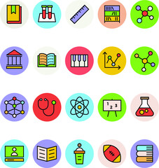 Education Colored Vector Icons