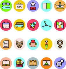 Education Colored Vector Icons