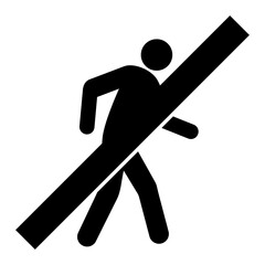 No Walking Man vector icon. A flat illustration design used for No Walking Man icon, on a white background.