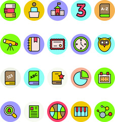 Education Colored Vector Icons