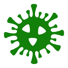 Covid-19 Virus raster icon. A flat illustration design used for Covid-19 Virus icon, on a white background.