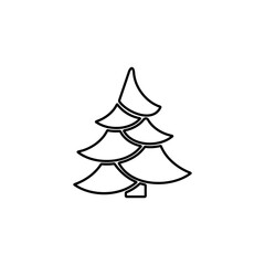Christmas tree icon. Evergreen conifer. Fir, spruce or pine symbol.