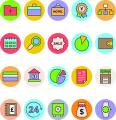 Business and Office Colored Vector Icons 
