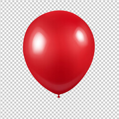 Red Balloon With Transparent Background With Gradient Mesh, Vector Illustration