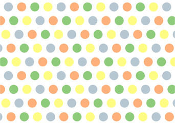 Four-color pastel large polka dot seamless pattern background