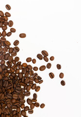 Natural texture: macro shot of roasted coffee beans