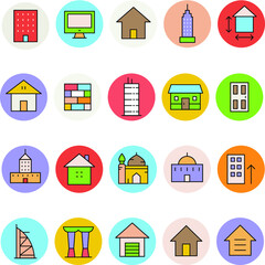 Architecture and Buildings Vector Icons