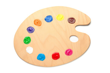 Artist's palette on white background