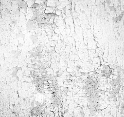 Old crackled black and white painted surface. Vintage wooden wall or floor with cracked paint.