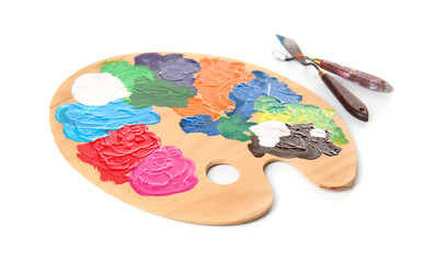 Artist's palette on white background