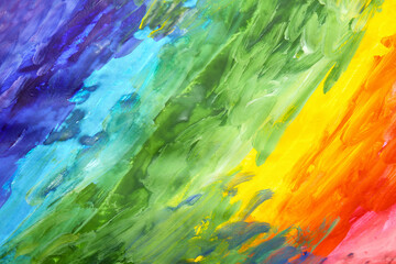 Colorful paints on paper sheet