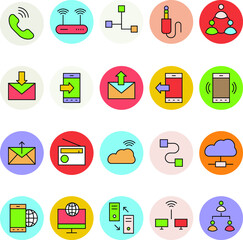 Networking and Communication Vector Icons