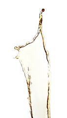 Splash of champagne on white background