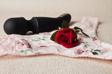 Floral Knicker with Sex Toy and Rose