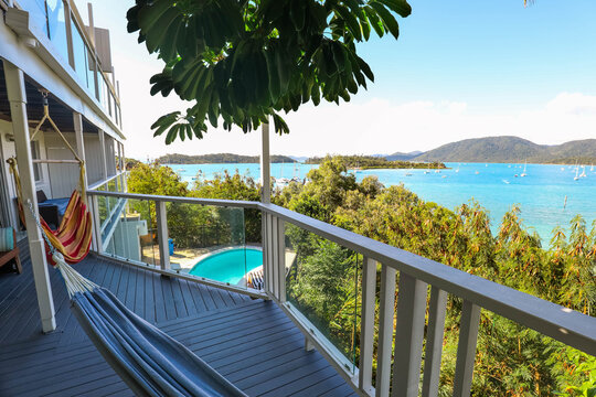 View from balcony of apartment in Shute Harbour, Queensland Australia