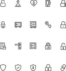 Security Line Vector Icons