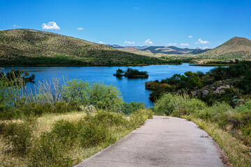 Patagonia lake provides recreational opportunities for residents and tourists to southern Arizona. - obrazy, fototapety, plakaty