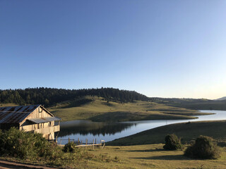 calm and peaceful view of the lake house