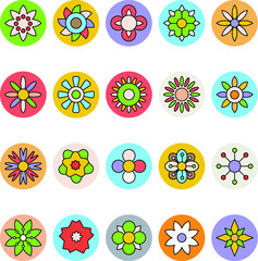 Flowers & Floral Colored Vector Icons