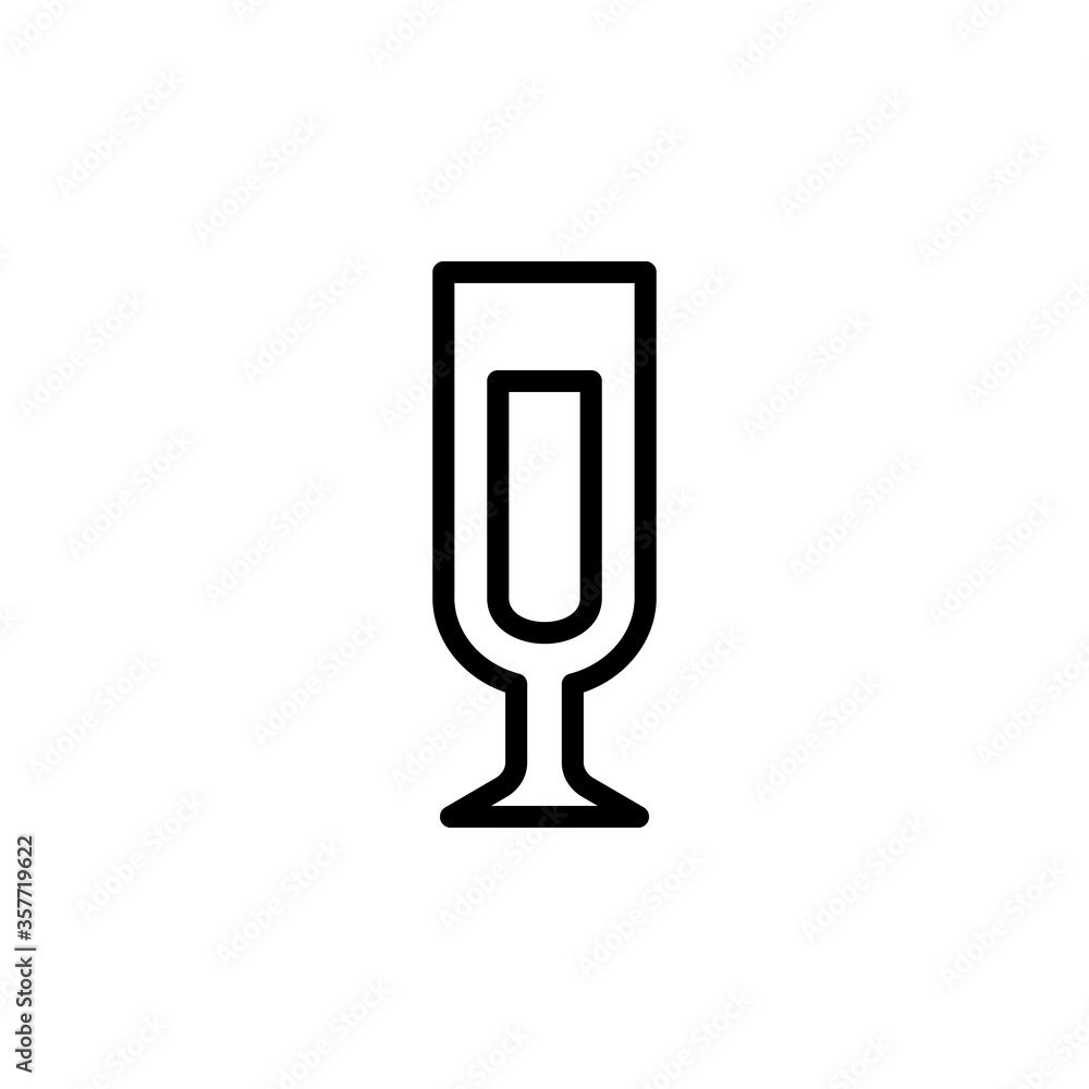 Poster milkshake glass concept line icon. simple element illustration. milkshake glass concept outline symb
