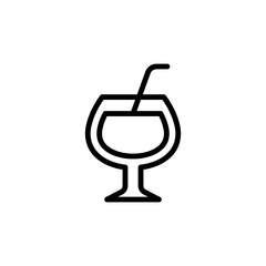 Cocktail, glass concept line icon. Simple element illustration. Cocktail, glass concept outline symbol design from Bar set. Can be used for web and mobile