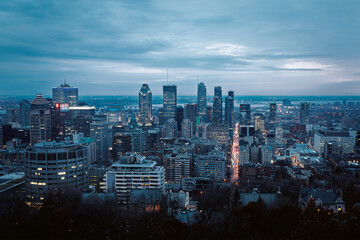 montreal skyline in the evening