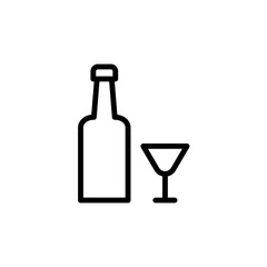 Wine, glass concept line icon. Simple element illustration. Wine, glass concept outline symbol design from Bar set. Can be used for web and mobile