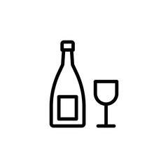 Wine, glass concept line icon. Simple element illustration. Wine, glass concept outline symbol design from Bar set. Can be used for web and mobile
