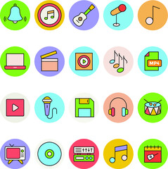 Music Colored Vector Icons