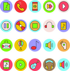 Music Colored Vector Icons 