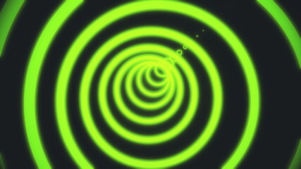 abstract neon circle tunnel motion background. Computer generated neon tunnel of circles composed of bright azure lines on white background. 3D rendering animated negative 4k video.