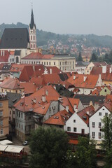 Fototapeta premium Church of St. Vitus in Cesky krumlov Czech Republic in a cloudy day