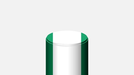 3D CYLINDER SHAPE NATIONAL FLAG : Nigeria