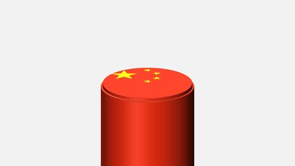 3D CYLINDER SHAPE NATIONAL FLAG : CHINA