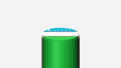 3D CYLINDER SHAPE NATIONAL FLAG : Uzbekistan