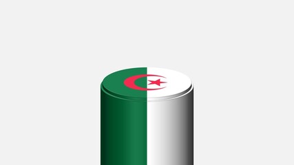 3D CYLINDER SHAPE NATIONAL FLAG : Algeria