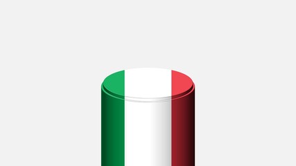 3D CYLINDER SHAPE NATIONAL FLAG : Italy