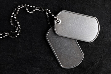 Old military dog tags - Blank - 357722223