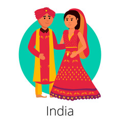 Traditional local wedding couple