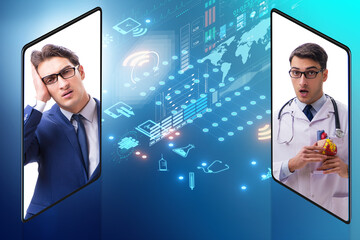 Telemedicine concept with remote diagnostics and consultation