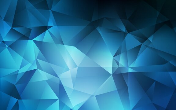 Dark BLUE vector polygonal background.