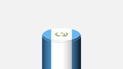 3D CYLINDER SHAPE NATIONAL FLAG : Guatemala