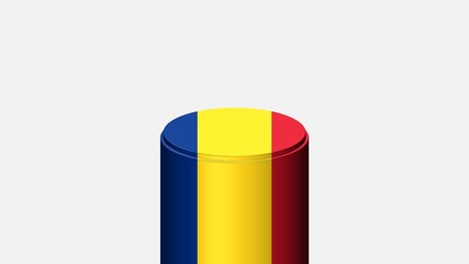 3D CYLINDER SHAPE NATIONAL FLAG : Romania