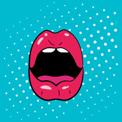 Mouth opened in surprise