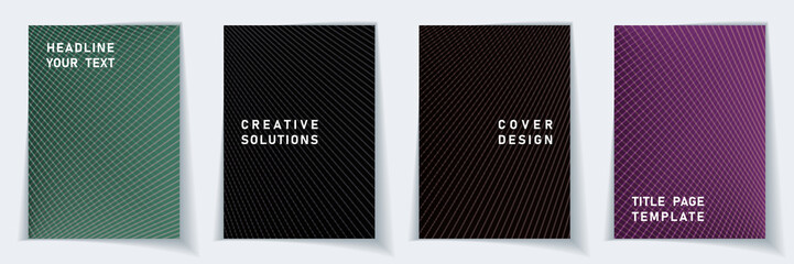 Halftone covers set vector graphic design